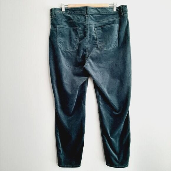 TALBOTS Flawless Five-Pocket Jegging Velvet Crop Skinny Pants Green  Sz 16 P - Picture 6 of 12
